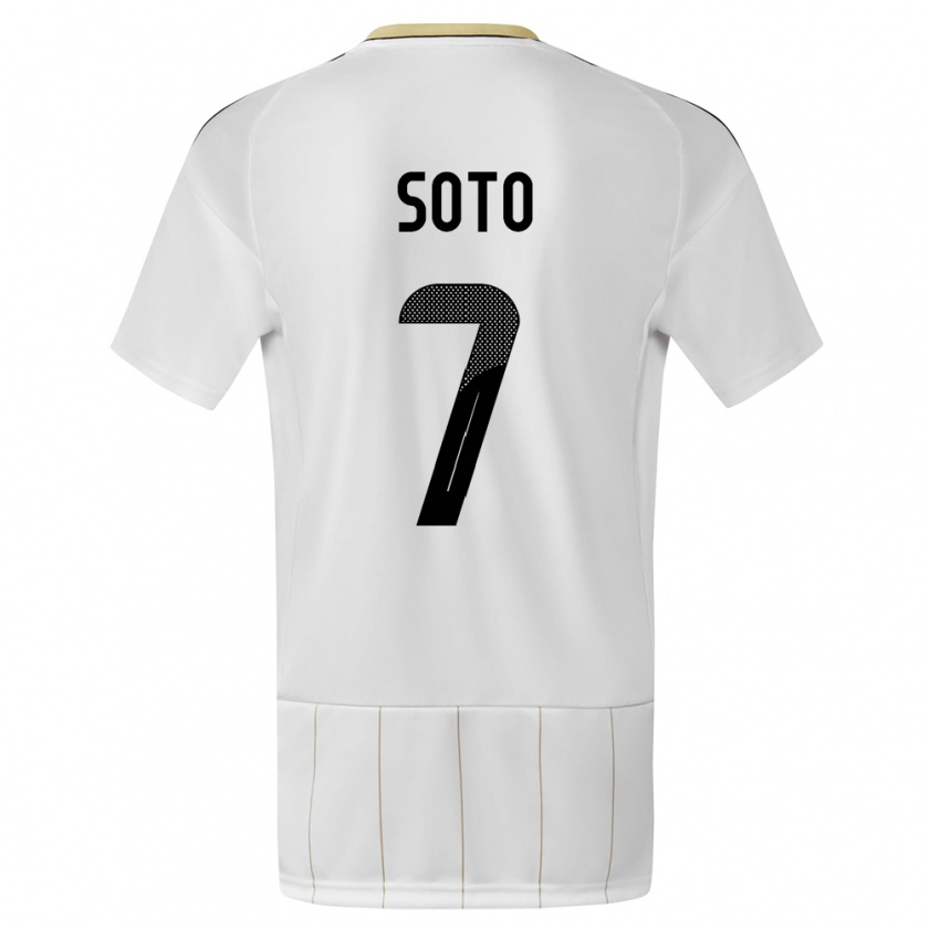 Kandiny Kinder Costa Rica Andrey Soto #7 Weiß Auswärtstrikot Trikot 24-26 T-Shirt