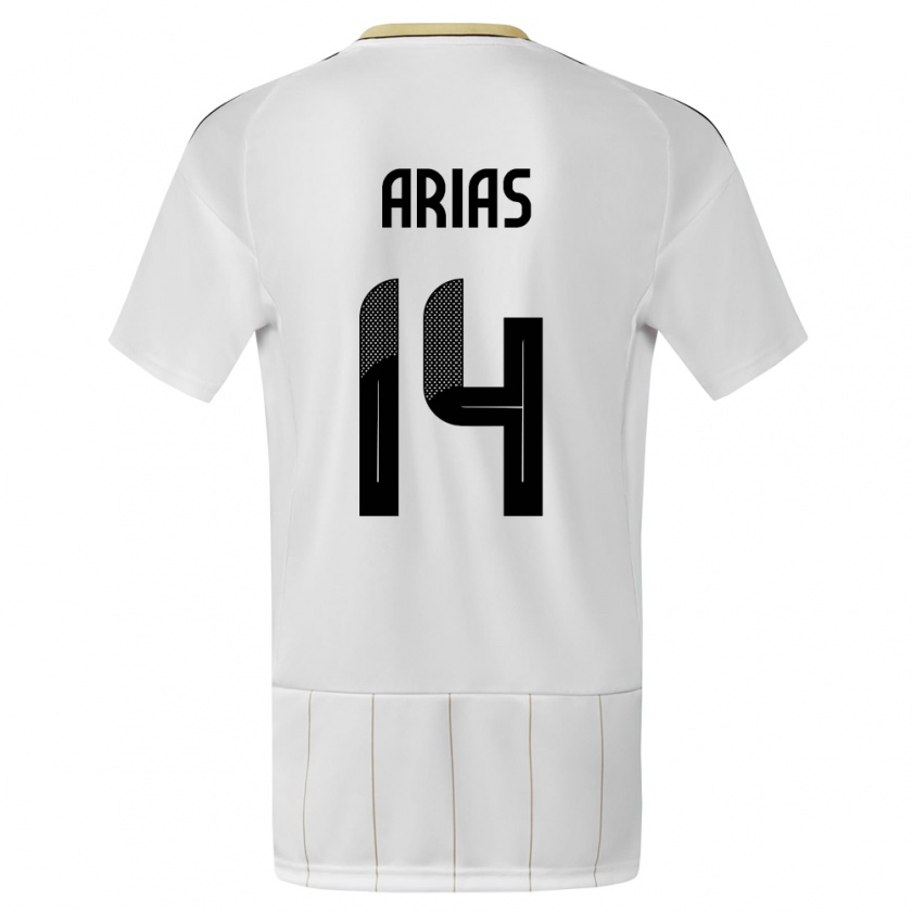 Kandiny Kinder Costa Rica Timothy Arias #14 Weiß Auswärtstrikot Trikot 24-26 T-Shirt