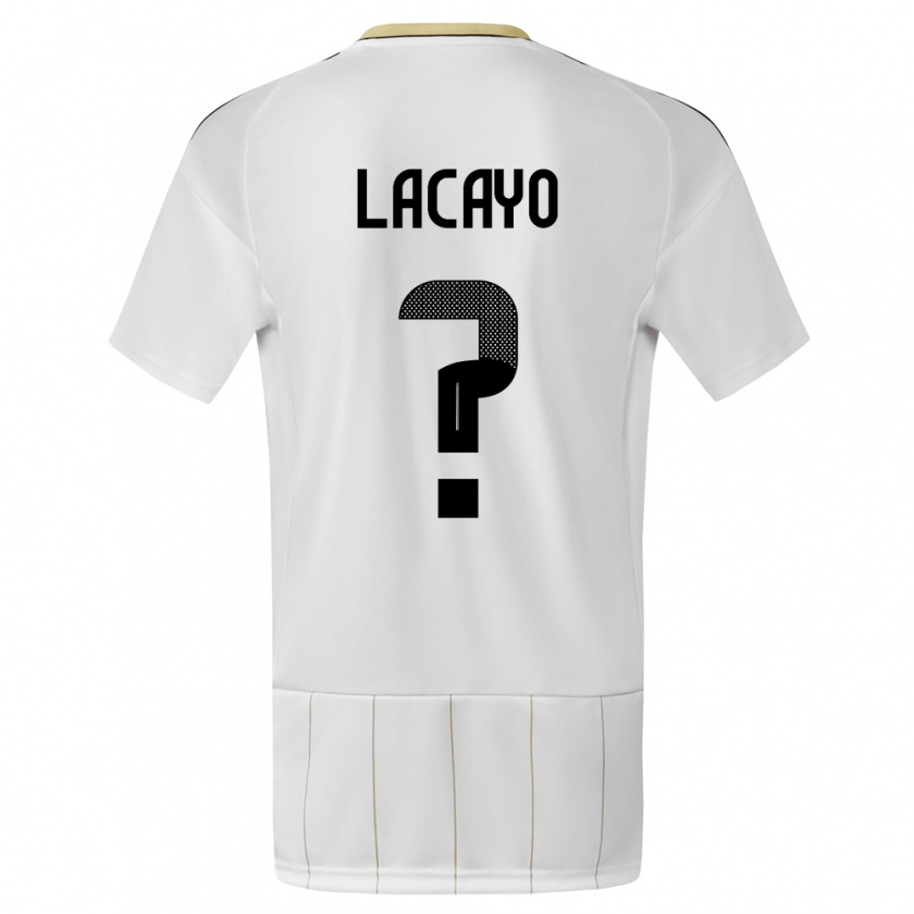 Kandiny Kinder Costa Rica Marcelo Lacayo #0 Weiß Auswärtstrikot Trikot 24-26 T-Shirt