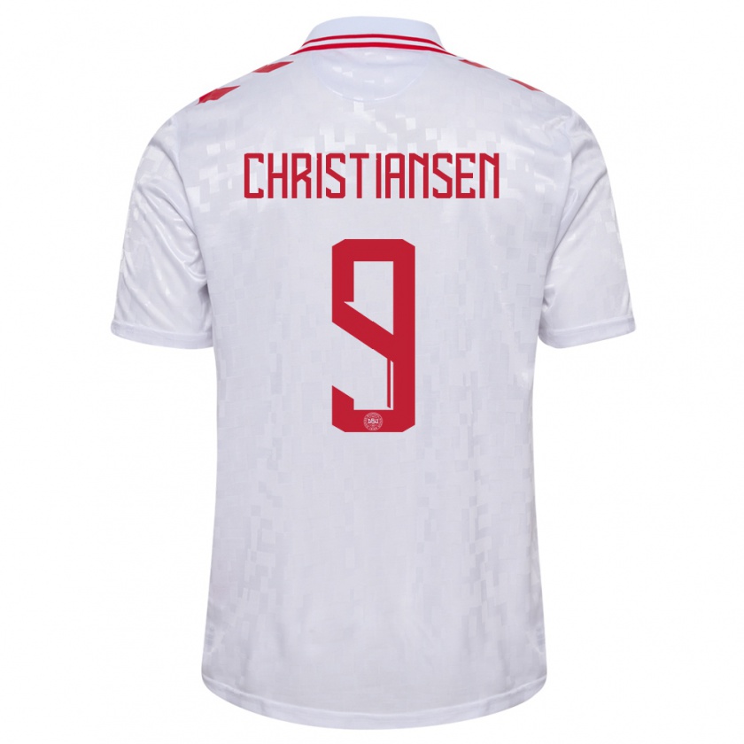 Kandiny Kinder Dänemark Nanna Christiansen #9 Weiß Auswärtstrikot Trikot 24-26 T-Shirt