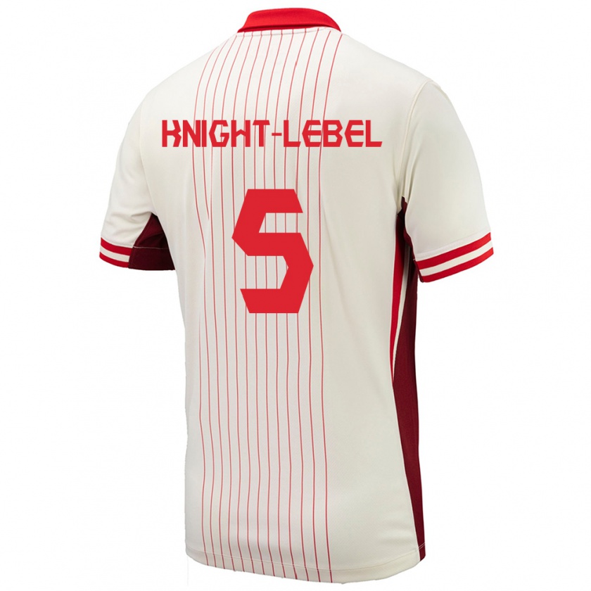 Kandiny Kinder Kanada Jamie Knight-Lebel #5 Weiß Auswärtstrikot Trikot 24-26 T-Shirt