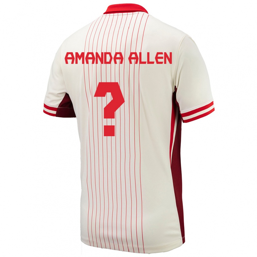 Kandiny Kinder Kanada Amanda Allen #0 Weiß Auswärtstrikot Trikot 24-26 T-Shirt