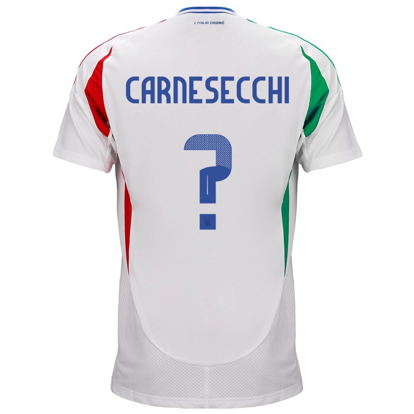 Kandiny Kinder Italien Marco Carnesecchi #0 Weiß Auswärtstrikot Trikot 24-26 T-Shirt