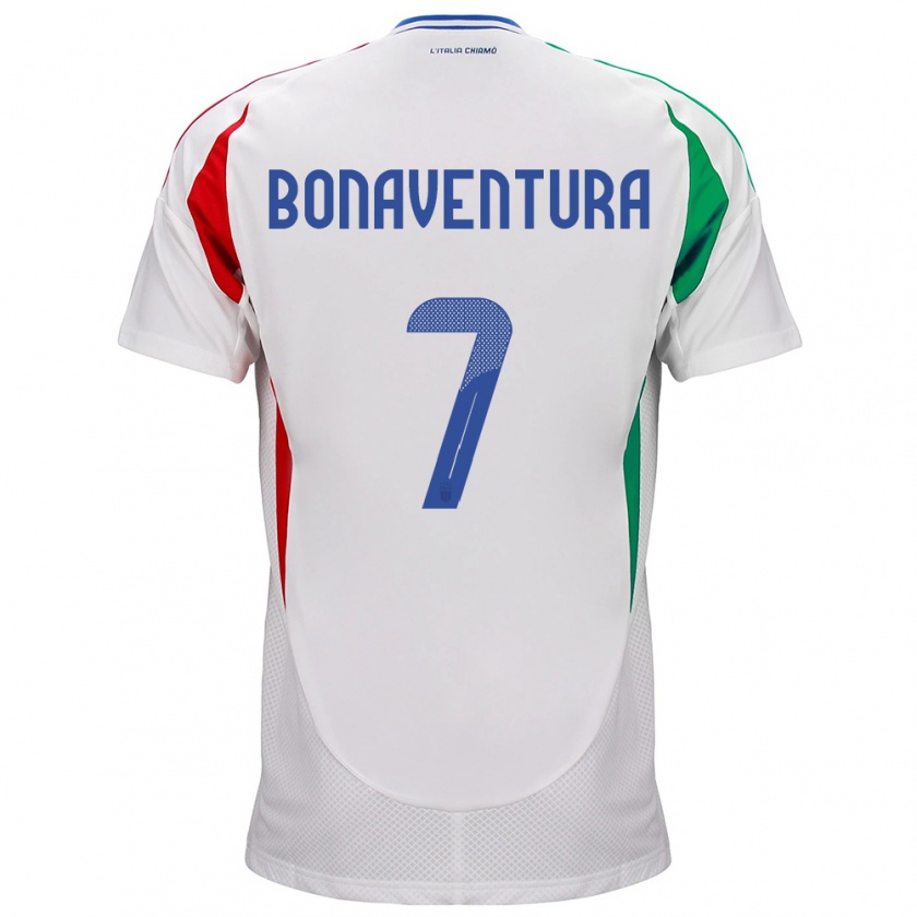 Kandiny Kinder Italien Giacomo Bonaventura #7 Weiß Auswärtstrikot Trikot 24-26 T-Shirt