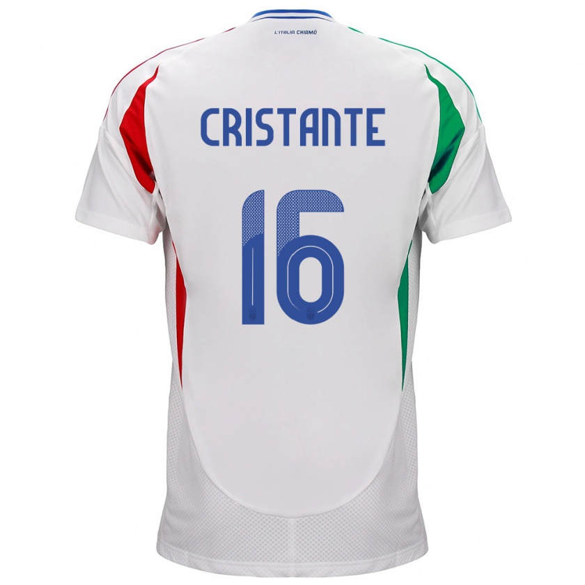 Kandiny Kinder Italien Bryan Cristante #16 Weiß Auswärtstrikot Trikot 24-26 T-Shirt