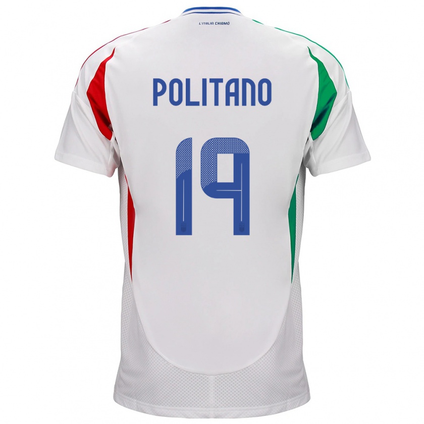 Kandiny Kinder Italien Matteo Politano #19 Weiß Auswärtstrikot Trikot 24-26 T-Shirt