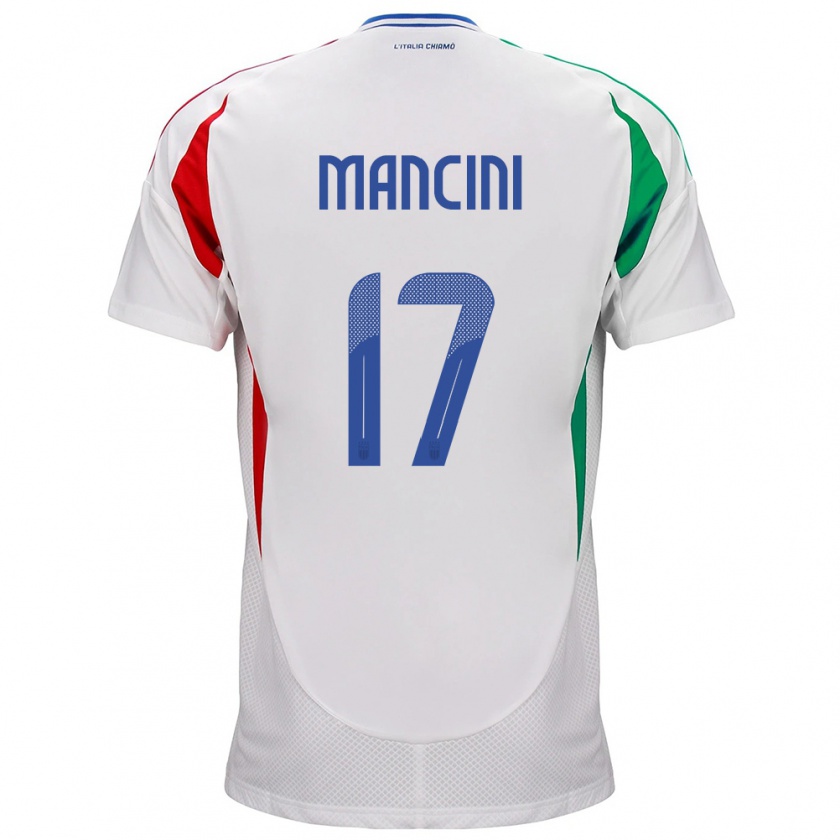 Kandiny Kinder Italien Gianluca Mancini #17 Weiß Auswärtstrikot Trikot 24-26 T-Shirt