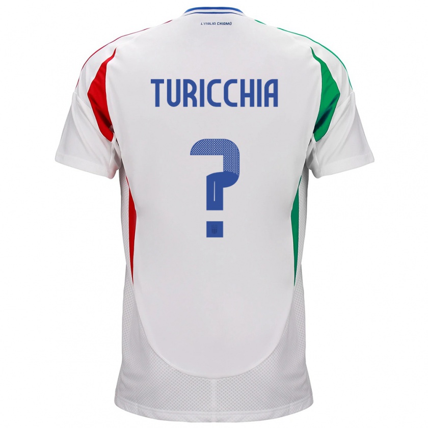 Kandiny Kinder Italien Riccardo Turicchia #0 Weiß Auswärtstrikot Trikot 24-26 T-Shirt