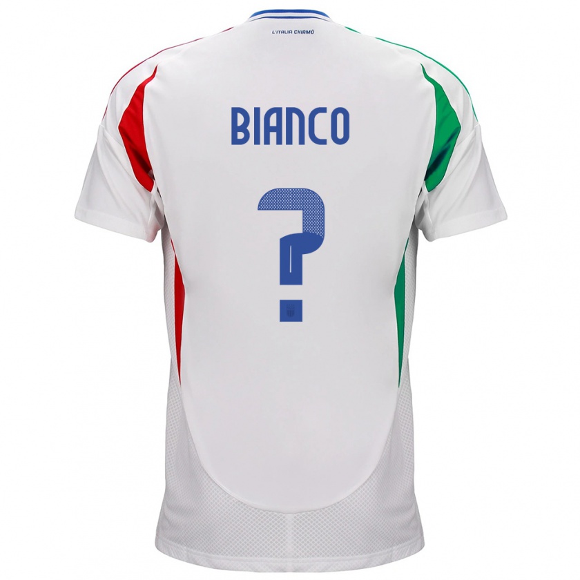 Kandiny Kinder Italien Alessandro Bianco #0 Weiß Auswärtstrikot Trikot 24-26 T-Shirt