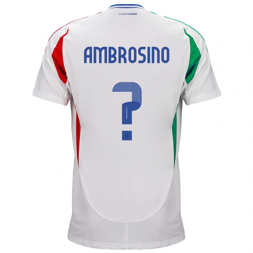 Kandiny Kinder Italien Giuseppe Ambrosino #0 Weiß Auswärtstrikot Trikot 24-26 T-Shirt