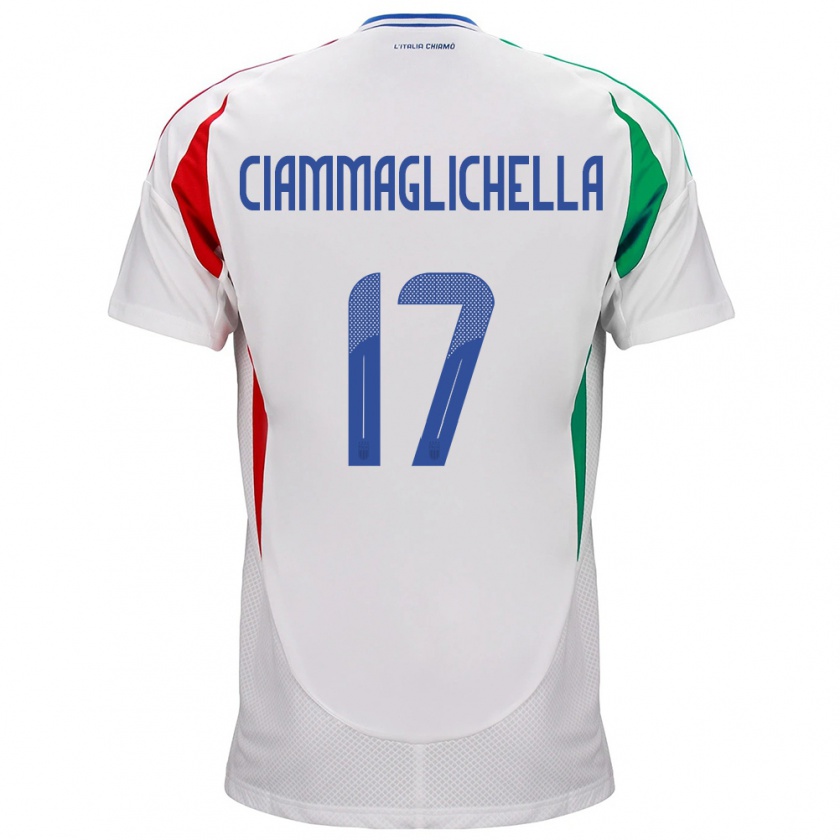 Kandiny Kinder Italien Aaron Ciammaglichella #17 Weiß Auswärtstrikot Trikot 24-26 T-Shirt