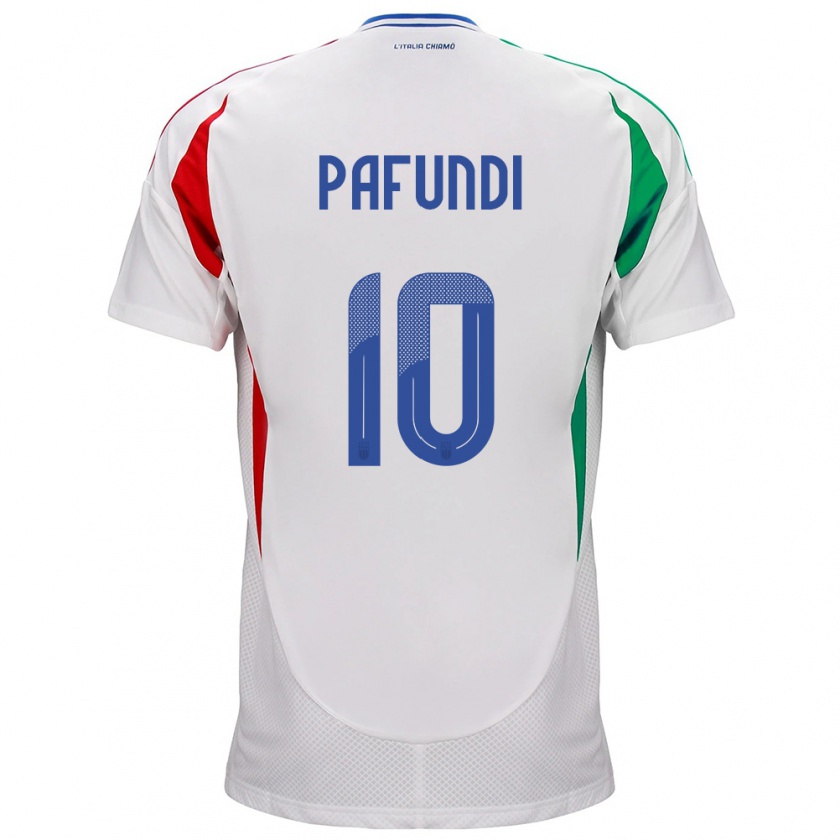 Kandiny Kinder Italien Simone Pafundi #10 Weiß Auswärtstrikot Trikot 24-26 T-Shirt