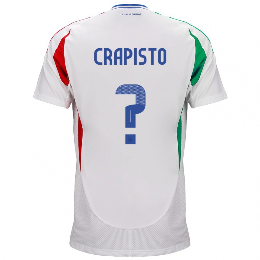 Kandiny Kinder Italien Francesco Crapisto #0 Weiß Auswärtstrikot Trikot 24-26 T-Shirt