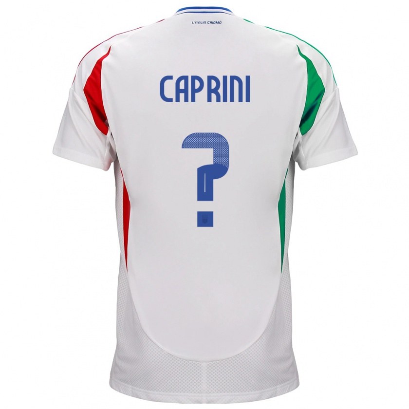 Kandiny Kinder Italien Maat Daniel Caprini #0 Weiß Auswärtstrikot Trikot 24-26 T-Shirt