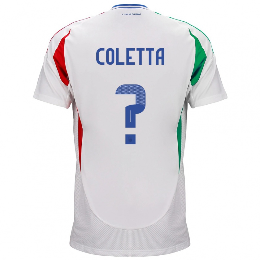 Kandiny Kinder Italien Federico Coletta #0 Weiß Auswärtstrikot Trikot 24-26 T-Shirt