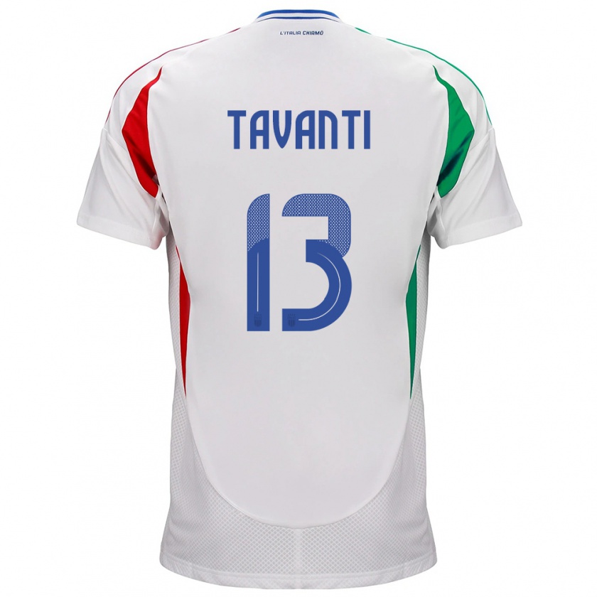 Kandiny Kinder Italien Samuele Tavanti #13 Weiß Auswärtstrikot Trikot 24-26 T-Shirt