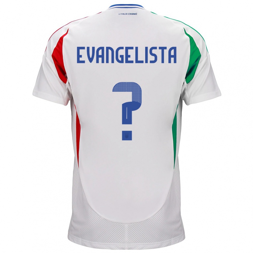 Kandiny Kinder Italien Edoardo Evangelista #0 Weiß Auswärtstrikot Trikot 24-26 T-Shirt