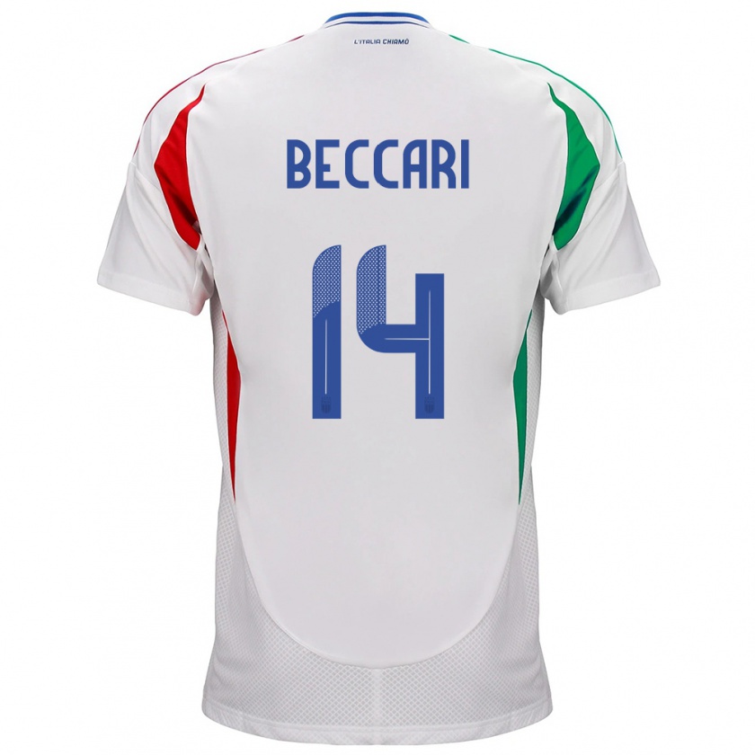 Kandiny Kinder Italien Chiara Beccari #14 Weiß Auswärtstrikot Trikot 24-26 T-Shirt