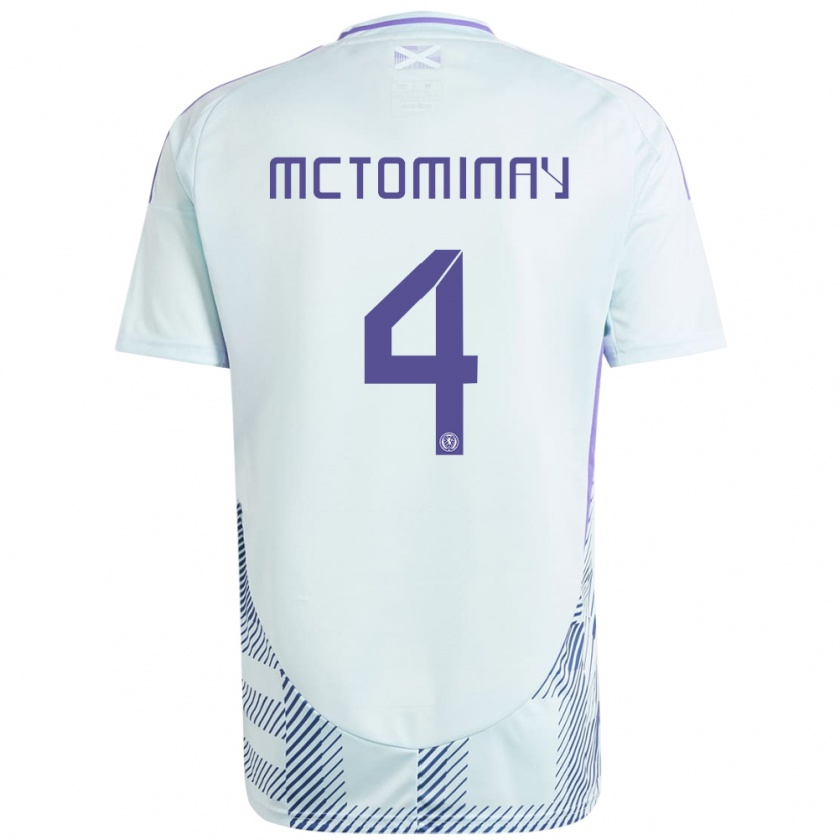 Kandiny Kinder Schottland Scott Mctominay #4 Helles Mintblau Auswärtstrikot Trikot 24-26 T-Shirt