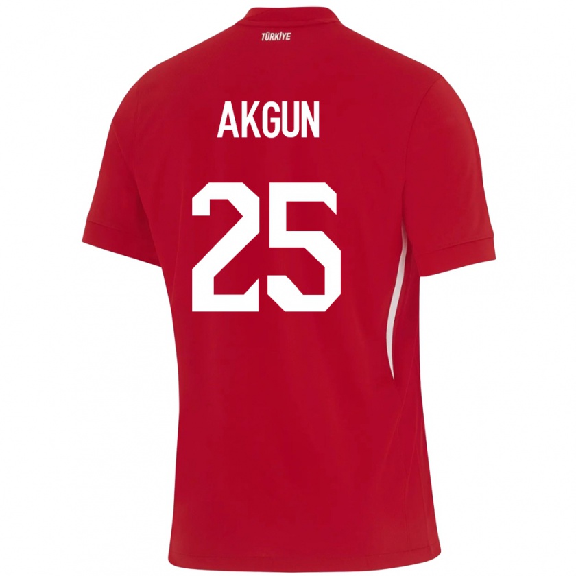 Kandiny Kinder Türkei Yunus Akgün #25 Rot Auswärtstrikot Trikot 24-26 T-Shirt