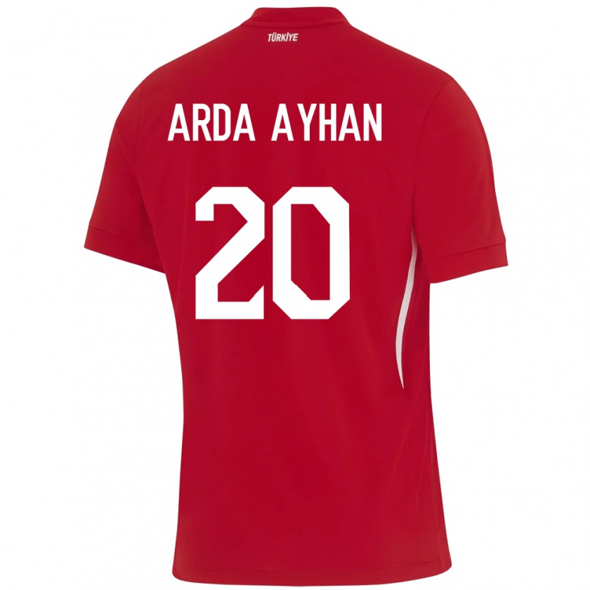 Kandiny Kinder Türkei Murat Arda Ayhan #20 Rot Auswärtstrikot Trikot 24-26 T-Shirt