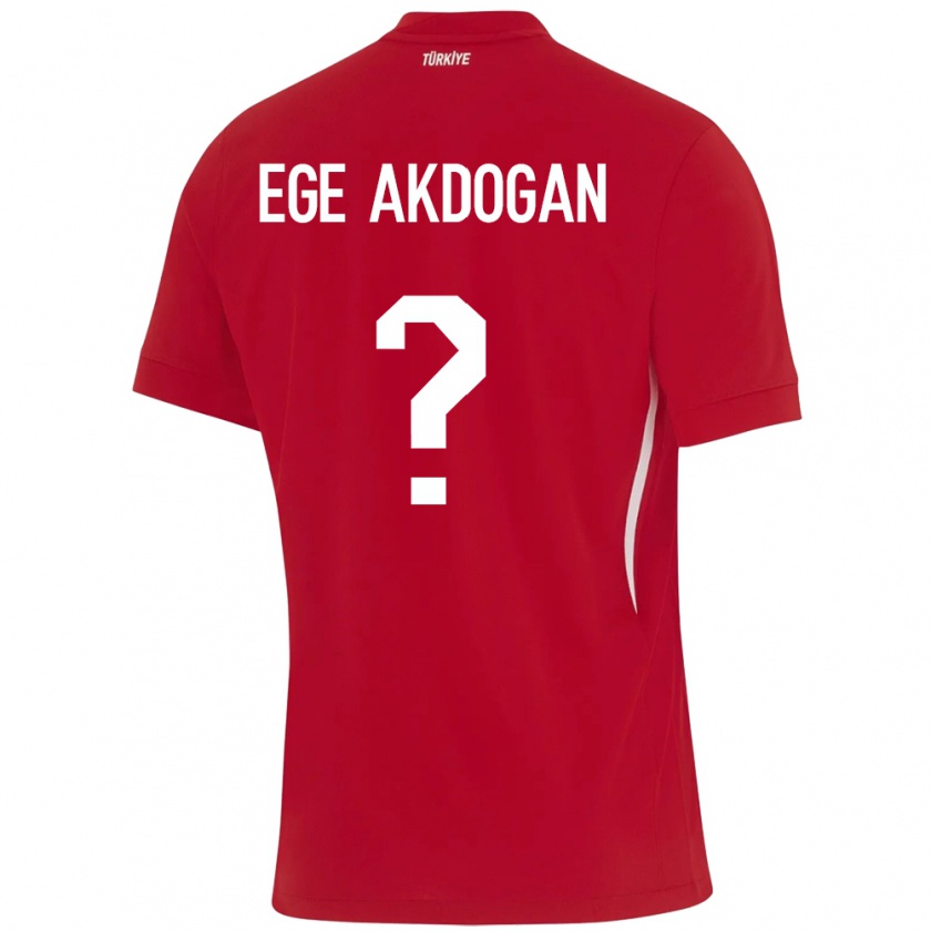 Kandiny Kinder Türkei Hasan Ege Akdoğan #0 Rot Auswärtstrikot Trikot 24-26 T-Shirt