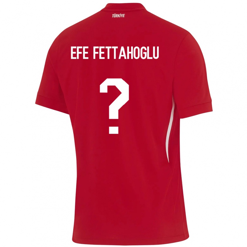 Kandiny Kinder Türkei Adnan Efe Fettahoğlu #0 Rot Auswärtstrikot Trikot 24-26 T-Shirt