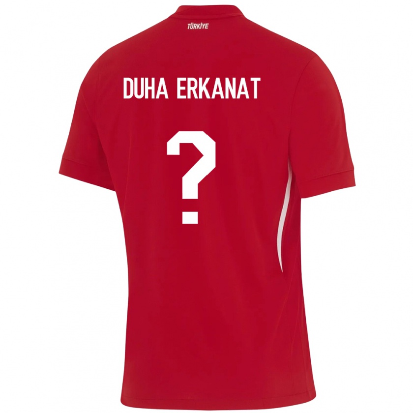 Kandiny Kinder Türkei Ahmet Duha Erkanat #0 Rot Auswärtstrikot Trikot 24-26 T-Shirt