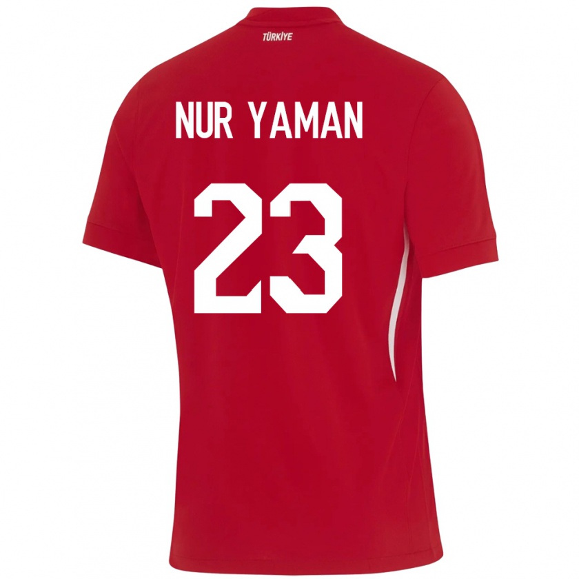 Kandiny Kinder Türkei Gamze Nur Yaman #23 Rot Auswärtstrikot Trikot 24-26 T-Shirt