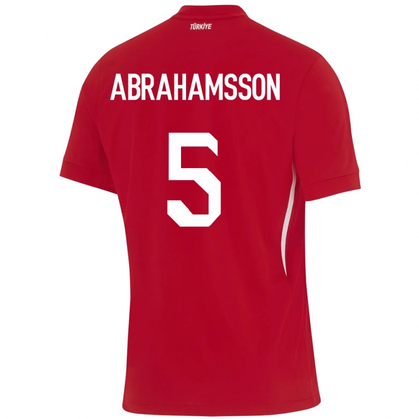 Kandiny Kinder Türkei Sejde Aylin Abrahamsson #5 Rot Auswärtstrikot Trikot 24-26 T-Shirt