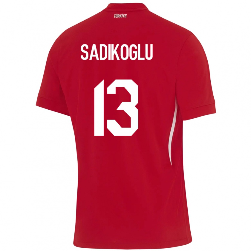 Kandiny Kinder Türkei Birgül Sadıkoğlu #13 Rot Auswärtstrikot Trikot 24-26 T-Shirt