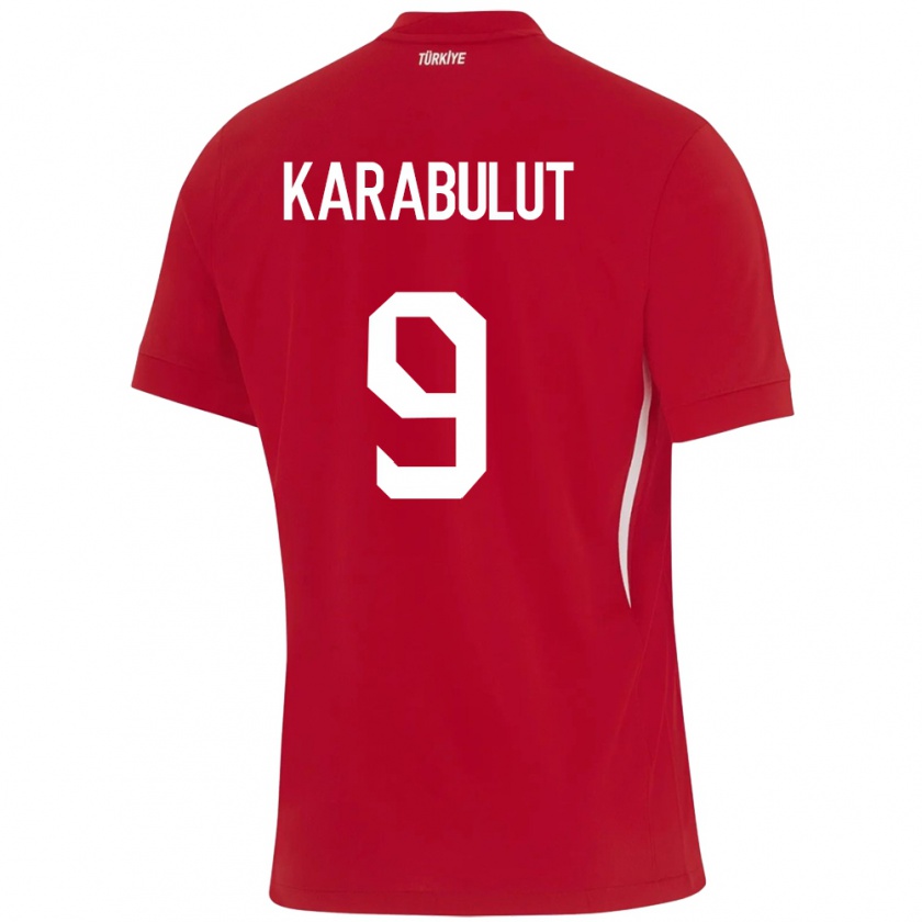 Kandiny Kinder Türkei Arzu Karabulut #9 Rot Auswärtstrikot Trikot 24-26 T-Shirt