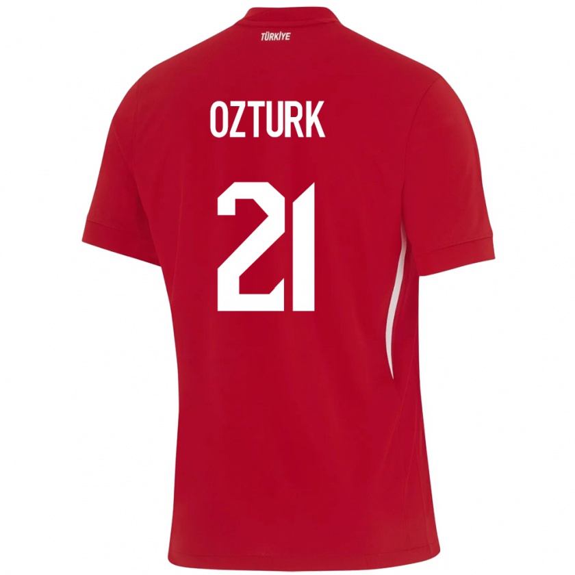 Kandiny Kinder Türkei Melike Öztürk #21 Rot Auswärtstrikot Trikot 24-26 T-Shirt