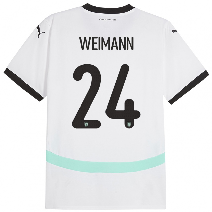 Kandiny Kinder Österreich Andreas Weimann #24 Weiß Auswärtstrikot Trikot 24-26 T-Shirt