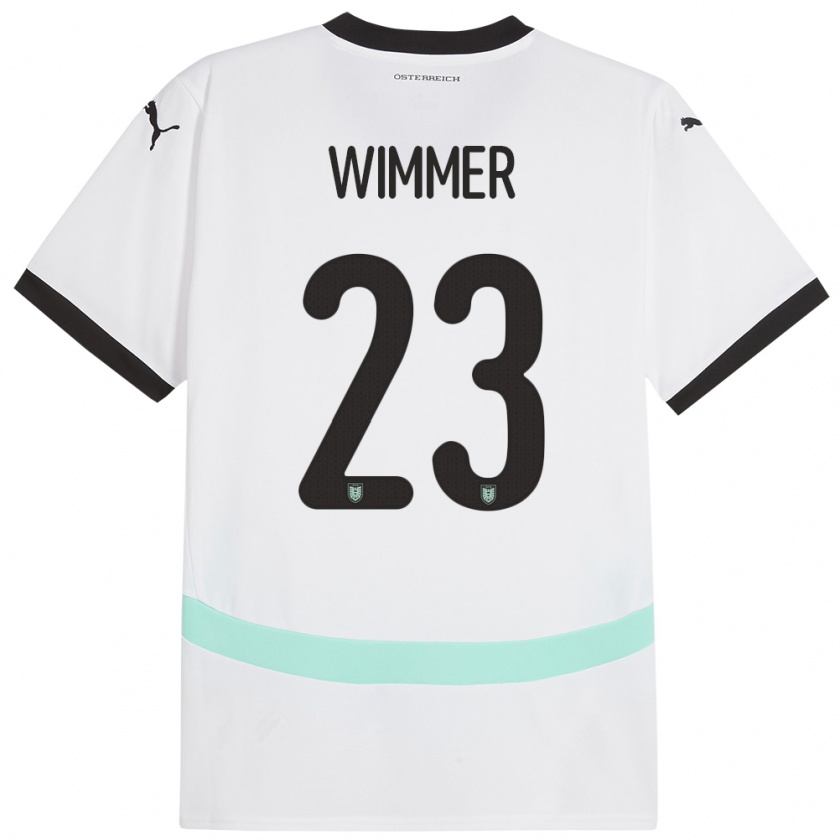 Kandiny Kinder Österreich Patrick Wimmer #23 Weiß Auswärtstrikot Trikot 24-26 T-Shirt