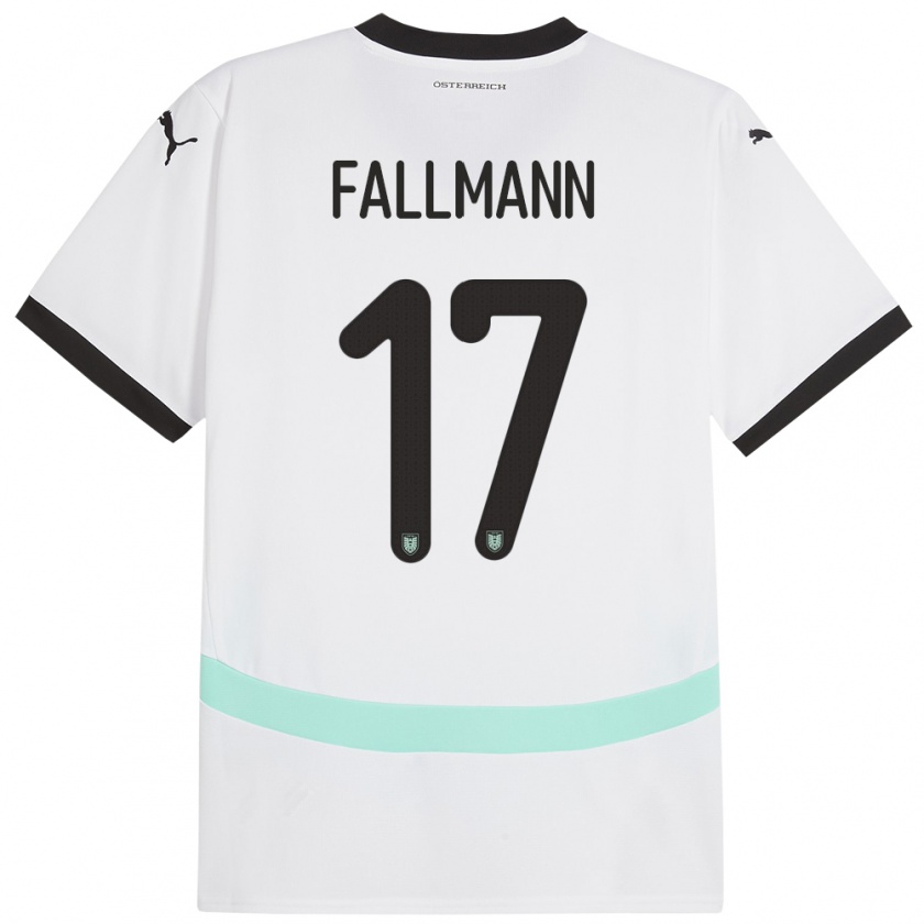 Kandiny Kinder Österreich Pascal Fallmann #17 Weiß Auswärtstrikot Trikot 24-26 T-Shirt