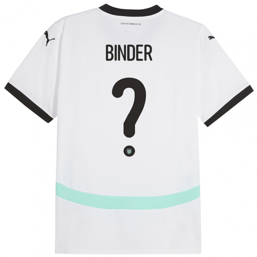 Kandiny Kinder Österreich Nicolas Binder #0 Weiß Auswärtstrikot Trikot 24-26 T-Shirt