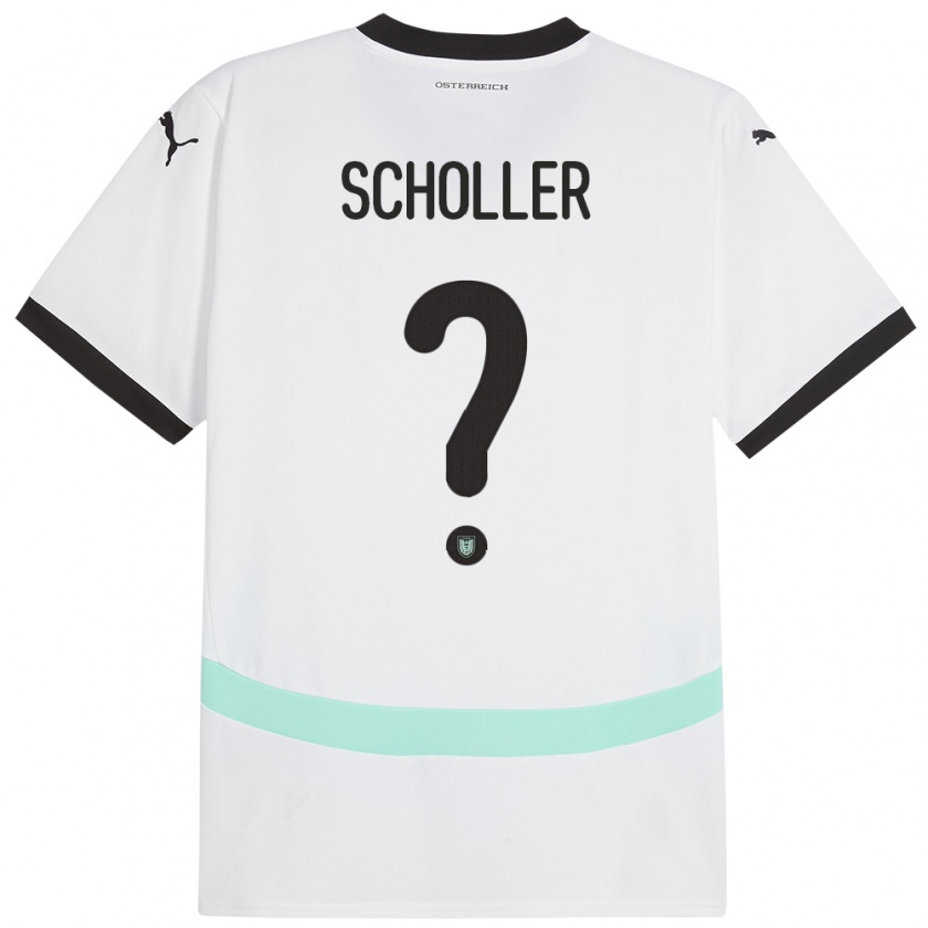 Kandiny Kinder Österreich Jakob Schöller #0 Weiß Auswärtstrikot Trikot 24-26 T-Shirt