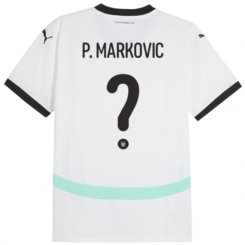 Kandiny Kinder Österreich Petar Markovic #0 Weiß Auswärtstrikot Trikot 24-26 T-Shirt