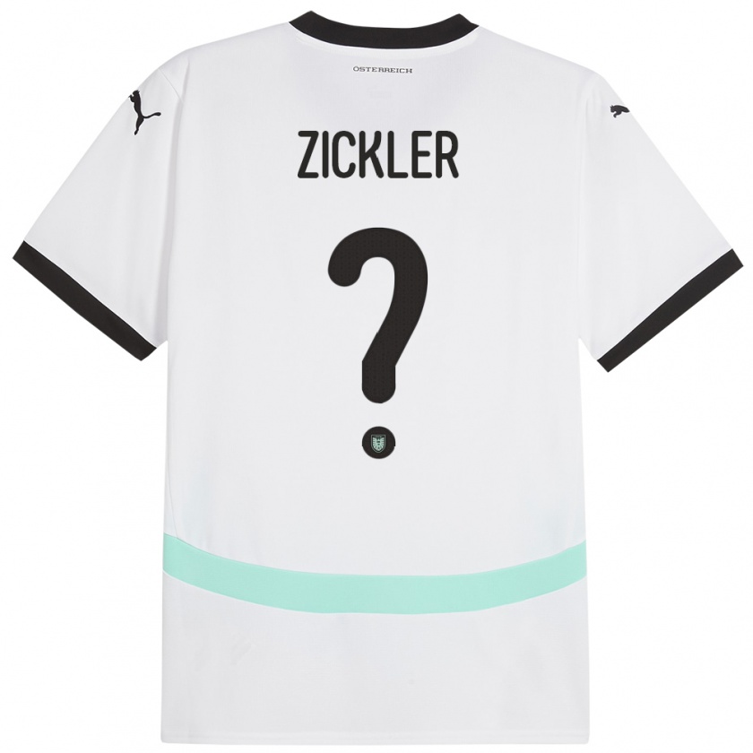 Kandiny Kinder Österreich Jakob Zickler #0 Weiß Auswärtstrikot Trikot 24-26 T-Shirt