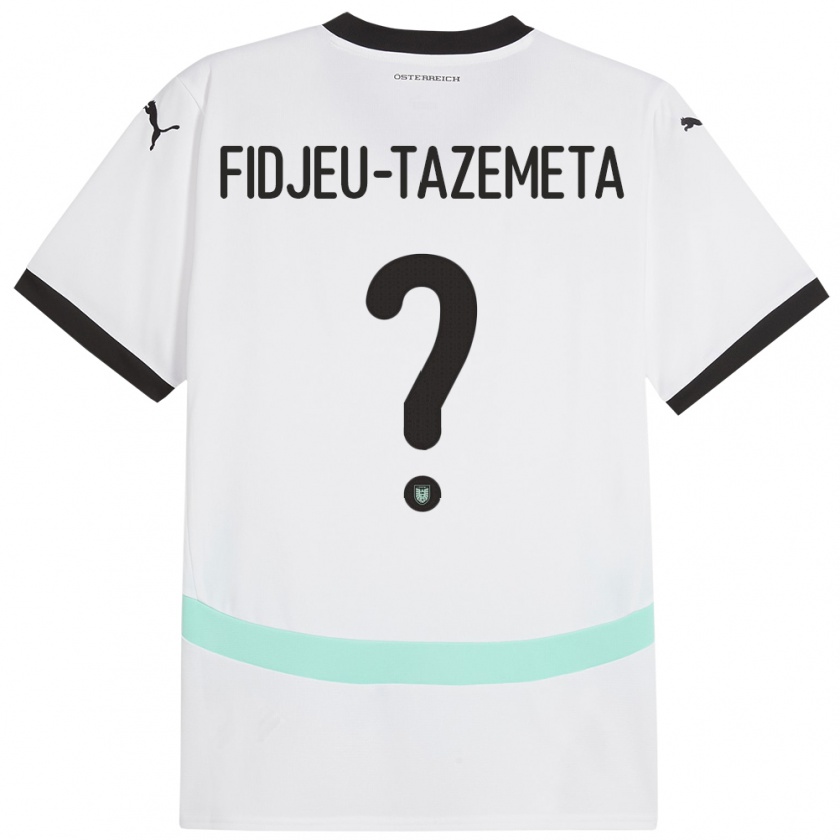 Kandiny Kinder Österreich Thierry Fidjeu-Tazemeta #0 Weiß Auswärtstrikot Trikot 24-26 T-Shirt