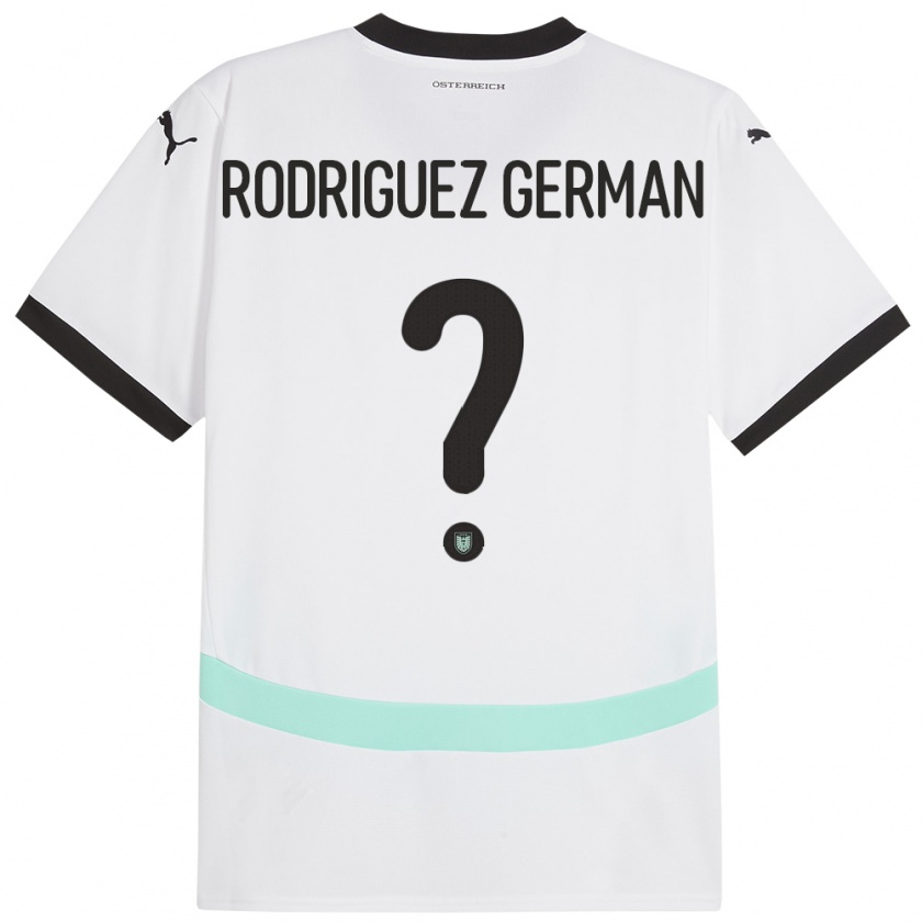 Kandiny Kinder Österreich Ryan Rodriguez German #0 Weiß Auswärtstrikot Trikot 24-26 T-Shirt