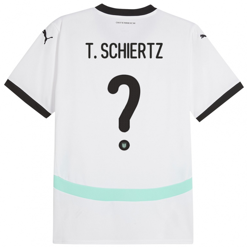 Kandiny Kinder Österreich Tammo Schiertz #0 Weiß Auswärtstrikot Trikot 24-26 T-Shirt