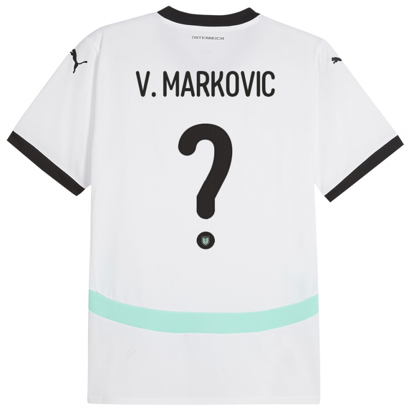 Kandiny Kinder Österreich Vasilije Markovic #0 Weiß Auswärtstrikot Trikot 24-26 T-Shirt