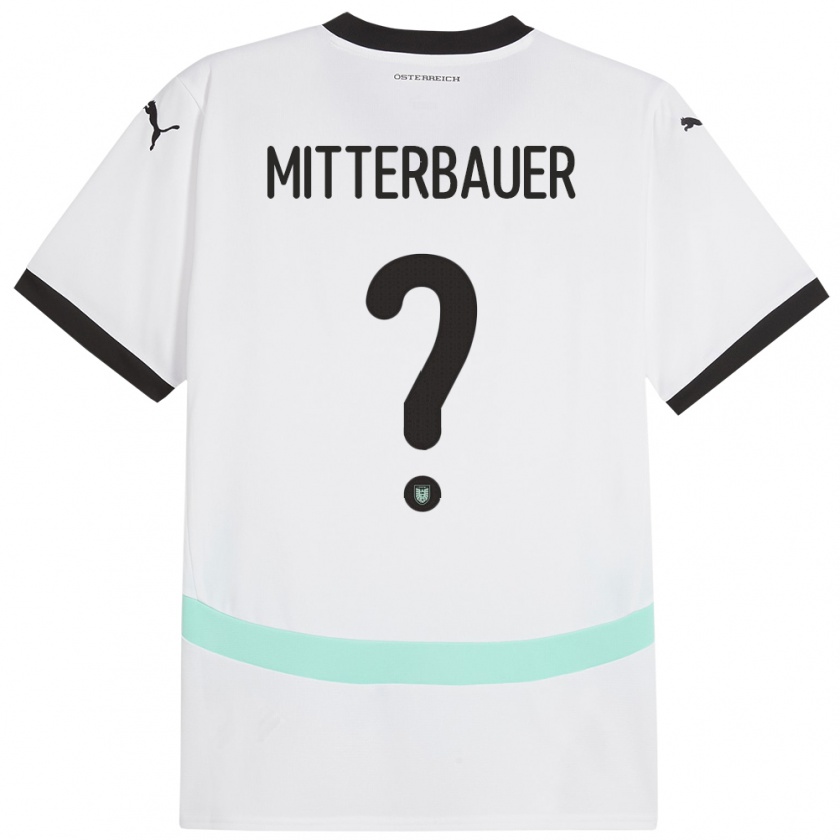 Kandiny Kinder Österreich Elias Mitterbauer #0 Weiß Auswärtstrikot Trikot 24-26 T-Shirt