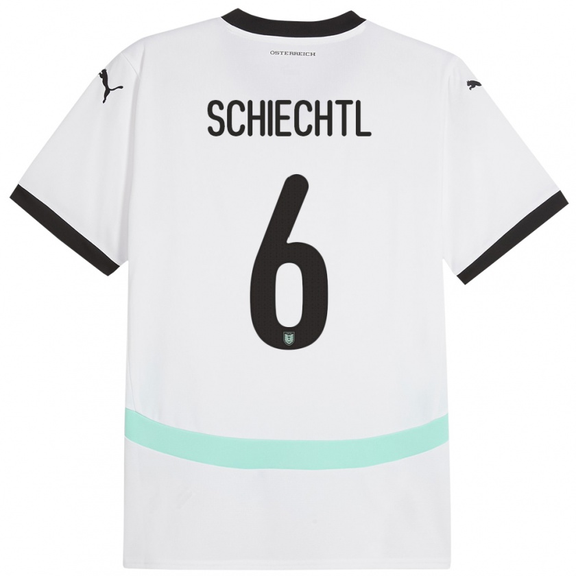 Kandiny Kinder Österreich Katharina Schiechtl #6 Weiß Auswärtstrikot Trikot 24-26 T-Shirt