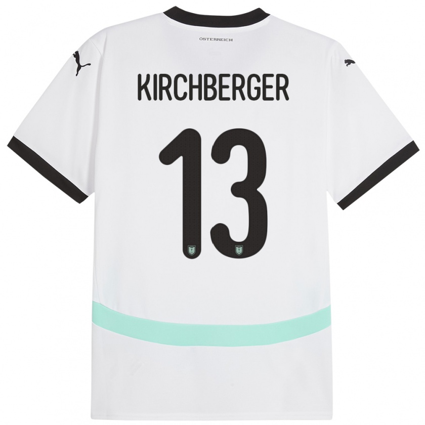 Kandiny Kinder Österreich Virginia Kirchberger #13 Weiß Auswärtstrikot Trikot 24-26 T-Shirt