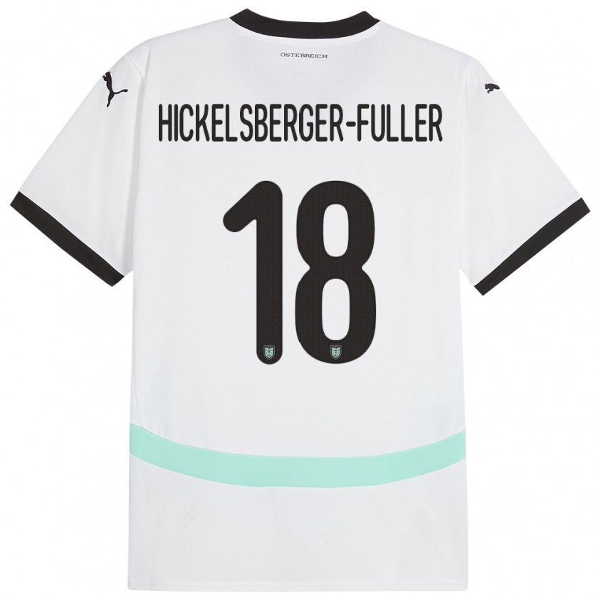 Kandiny Kinder Österreich Julia Hickelsberger-Füller #18 Weiß Auswärtstrikot Trikot 24-26 T-Shirt