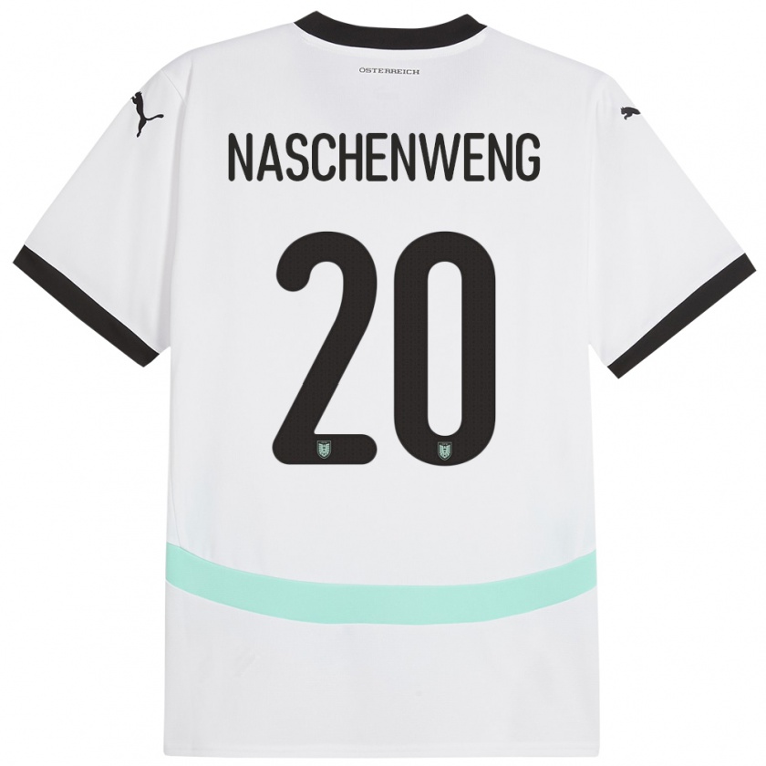 Kandiny Kinder Österreich Katharina Naschenweng #20 Weiß Auswärtstrikot Trikot 24-26 T-Shirt