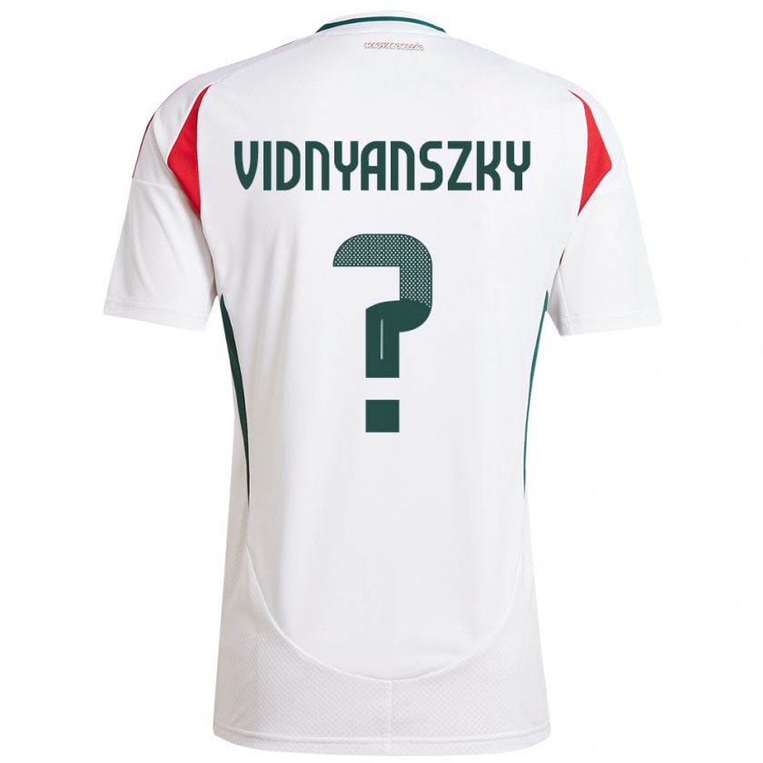 Kandiny Kinder Ungarn Mátyás Vidnyánszky #0 Weiß Auswärtstrikot Trikot 24-26 T-Shirt